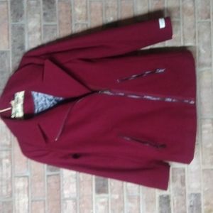 Calvin Klein Coat, X-Small, burgundy
